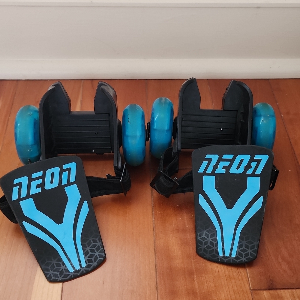 Blue and Black Roller Heel Skates